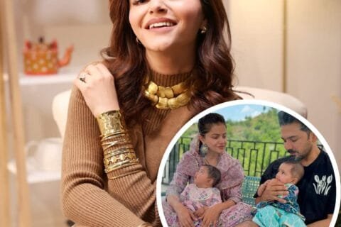 Rubina Dilaik twins baby with trending PodCast managing high life.