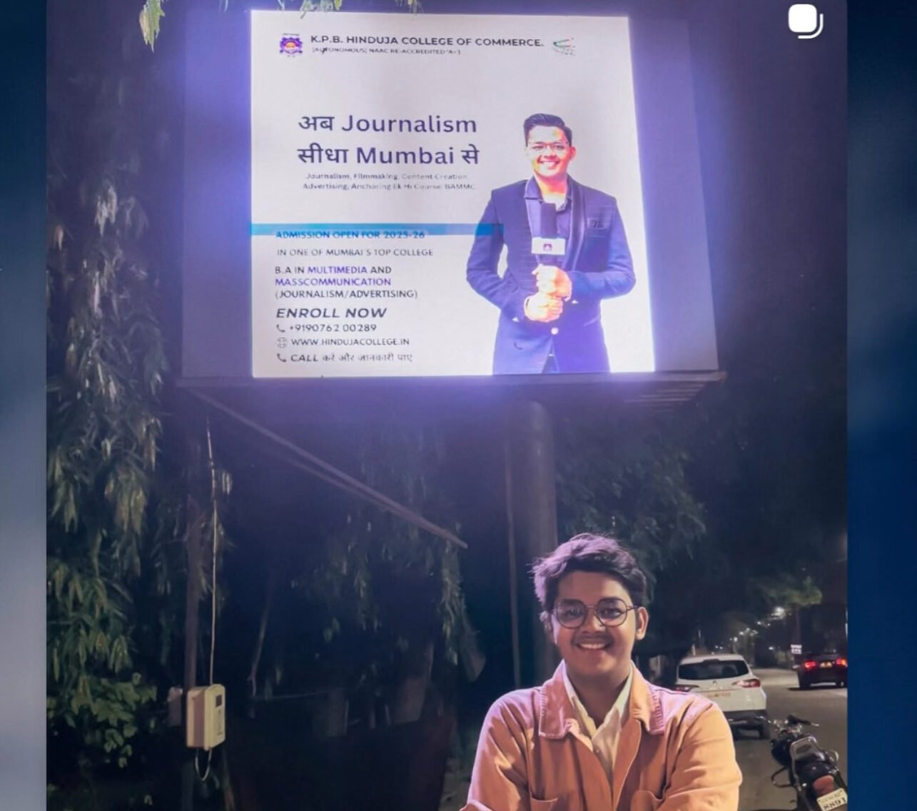 Aditya Chandrakar Returns to KPB Hinduja College as Guest Lecturer, Inspires Students with Digital Media Insights